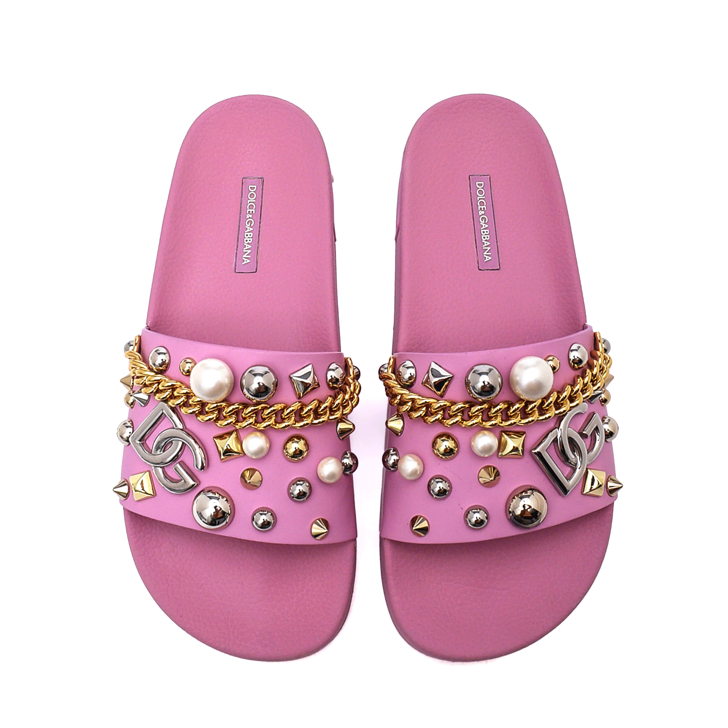 Dolce&Gabbana - Pink Charms Beach Slides / 39